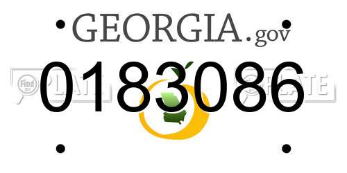 0183086 Georgia License Plate