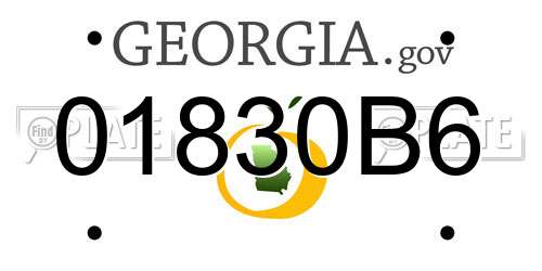 01830B6 Georgia License Plate