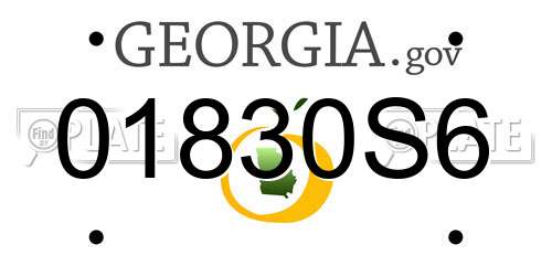 01830S6 Georgia License Plate