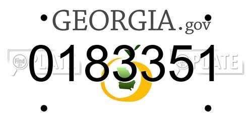 0183351 Georgia License Plate