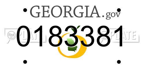 0183381 Georgia License Plate