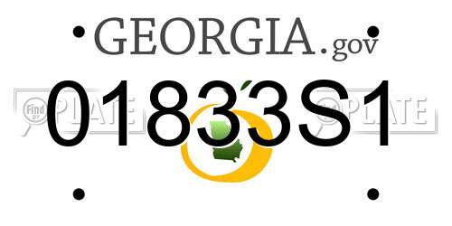 01833S1 Georgia License Plate