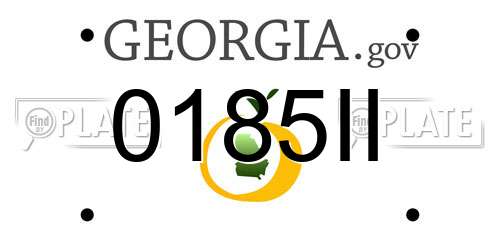 0185II Georgia License Plate