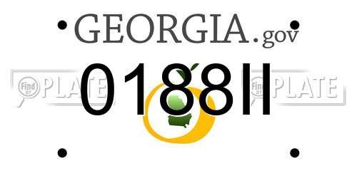 0188II Georgia License Plate