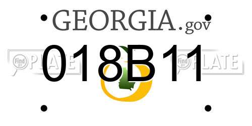 018B11 Georgia License Plate