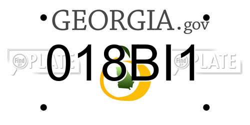 018BI1 Georgia License Plate