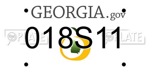 018S11 Georgia License Plate