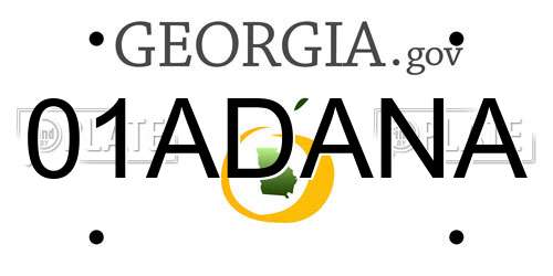 01ADANA Georgia License Plate