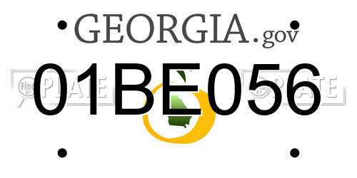 01BE056 Georgia License Plate