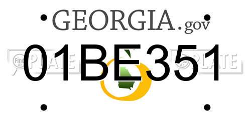 01BE351 Georgia License Plate