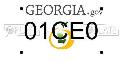 01CE0 Georgia License Plate