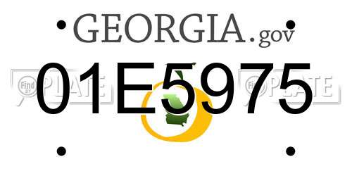 01E5975 Georgia License Plate