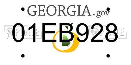 01EB928 Georgia License Plate