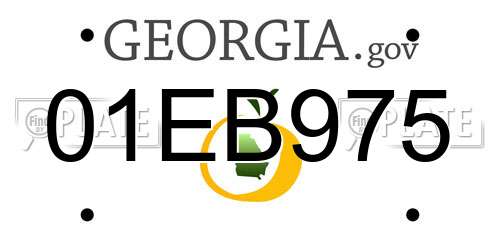01EB975 Georgia License Plate