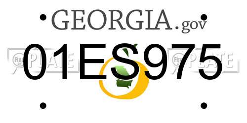 01ES975 Georgia License Plate
