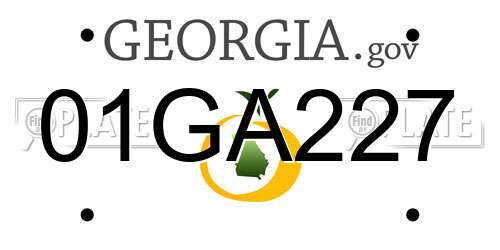 01GA227 Georgia License Plate