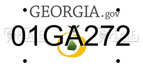 01GA272 Georgia License Plate