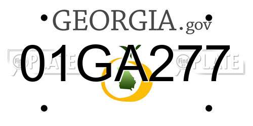 01GA277 Georgia License Plate