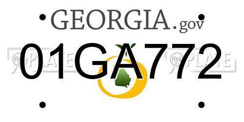 01GA772 Georgia License Plate