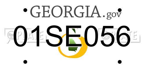 01SE056 Georgia License Plate