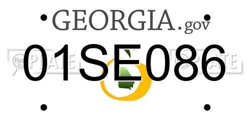 01SE086 Georgia License Plate