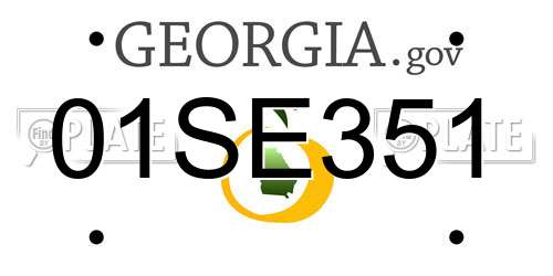 01SE351 Georgia License Plate