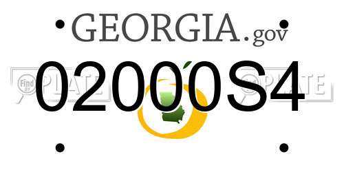 02000S4 Georgia License Plate