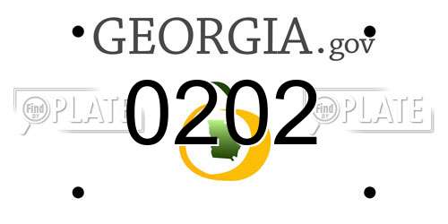 0202 Georgia License Plate