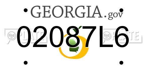 02087L6 Georgia License Plate