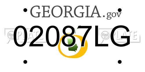 02087LG Georgia License Plate