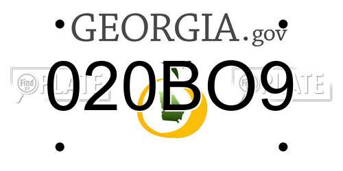 020BO9 Georgia License Plate