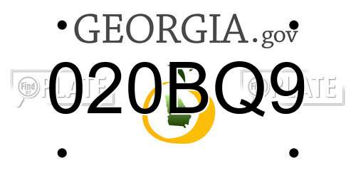 020BQ9 Georgia License Plate