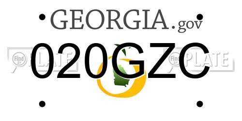 020GZC Georgia License Plate