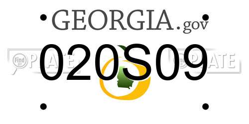 020S09 Georgia License Plate