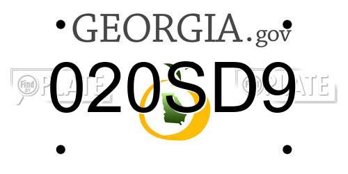 020SD9 Georgia License Plate