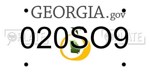 020SO9 Georgia License Plate