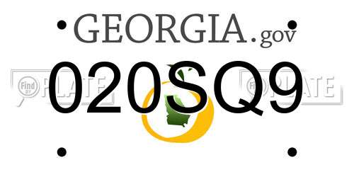 020SQ9 Georgia License Plate