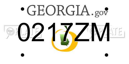 0217ZM Georgia License Plate