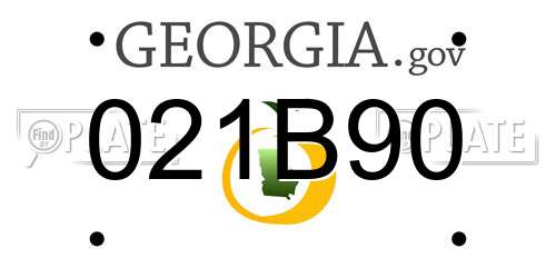 021B90 Georgia License Plate