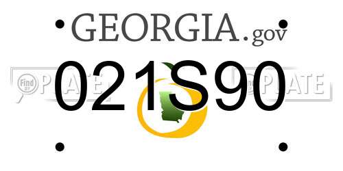 021S90 Georgia License Plate