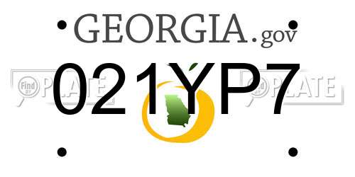 021YP7 Georgia License Plate