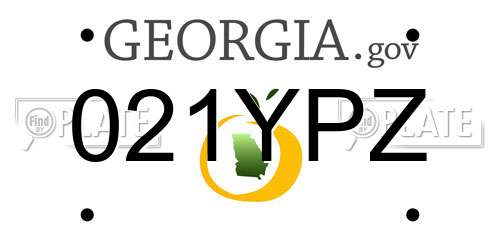 021YPZ Georgia License Plate