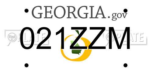 021ZZM Georgia License Plate
