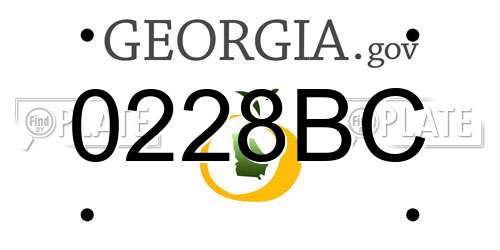 0228BC Georgia License Plate
