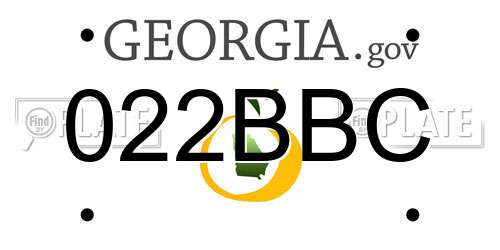 022BBC Georgia License Plate