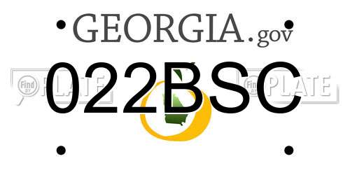022BSC Georgia License Plate
