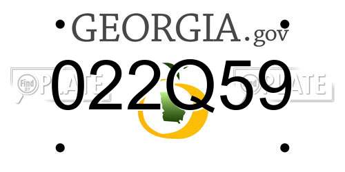 022Q59 Georgia License Plate