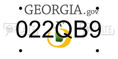 022QB9 Georgia License Plate