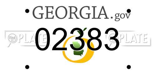 02383 Georgia License Plate