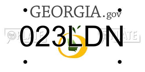 023LDN Georgia License Plate